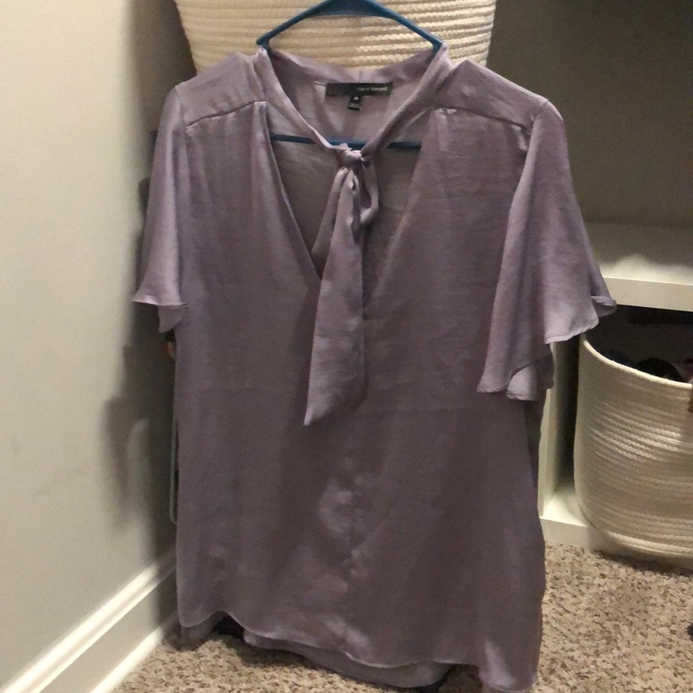 Lilac tie neck blouse